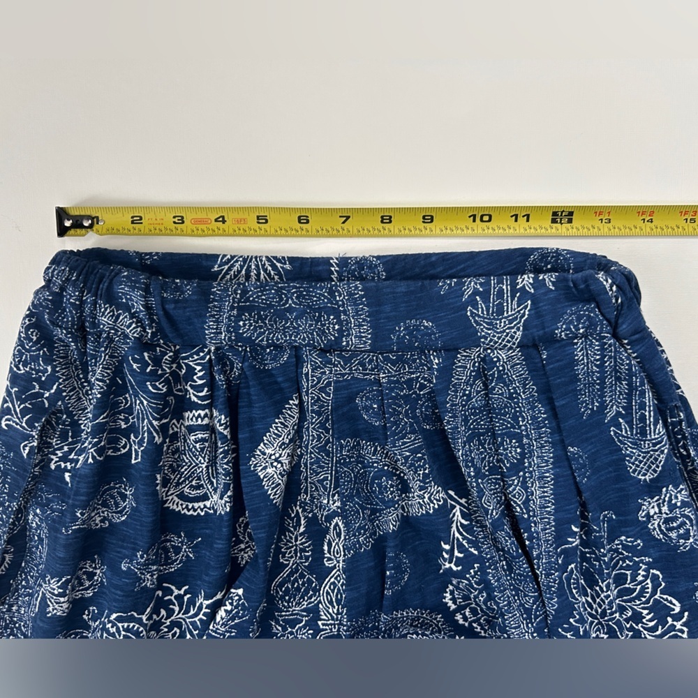 Free People Intimately Good Juju Drop Crotch Joggers Blue Boho Print Size Small - Picture 7 of 10